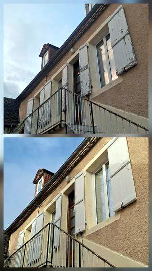 Façade rénovée et repeinte à Gramat