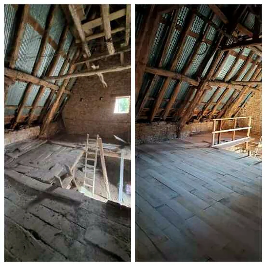 Combles en cours de rénovation près de Figeac dans le Lot